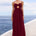 DANIKA SIDE SLIT MAXI DRESS - BERRY