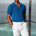 DANTE TEXTURED POLO KNIT TOP - ROYAL BLUE