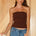 DARLA STRAPLESS LACE TRIM TOP - CHOCOLATE