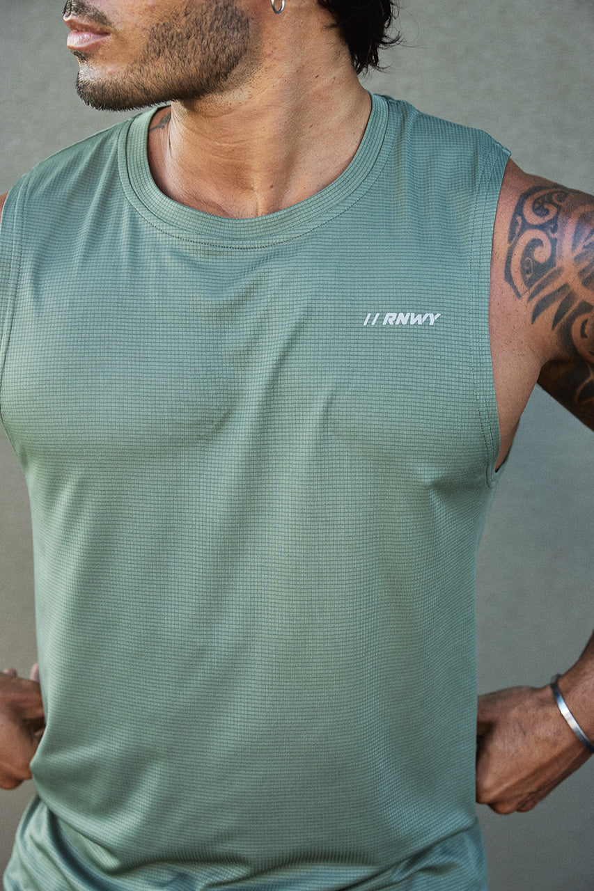 DASH FITTED TANK TOP - KHAKI - DASHFITTEDTANKTOP-KHAKIxWAYNEDRAWSTRINGSHORTS-BLACK-03