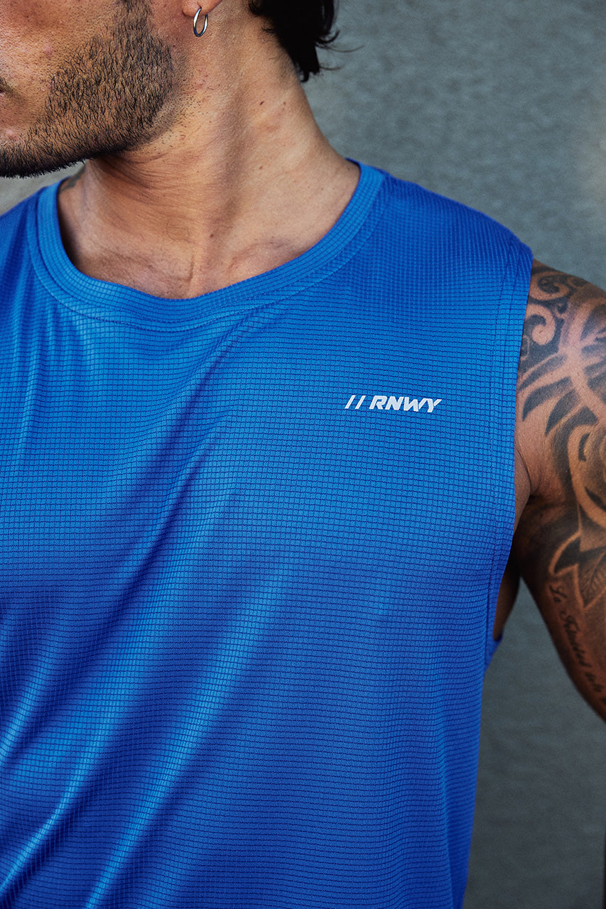 DASH FITTED TANK TOP - ROYAL BLUE - DASHFITTEDTANKTOP-ROYALBLUExWAYNEDRAWSTRINGSHORTS-BLACK_-03