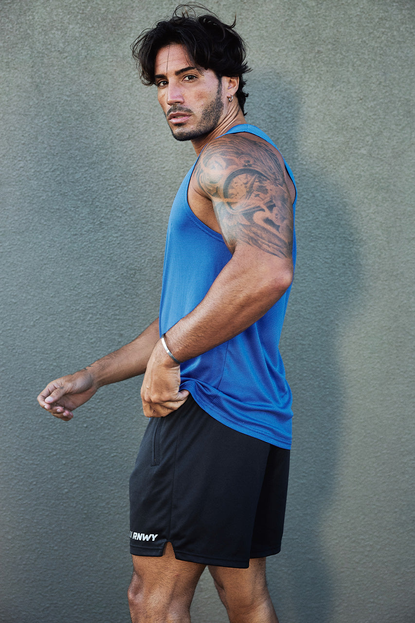 DASH FITTED TANK TOP - ROYAL BLUE - DASHFITTEDTANKTOP-ROYALBLUExWAYNEDRAWSTRINGSHORTS-BLACK_-05