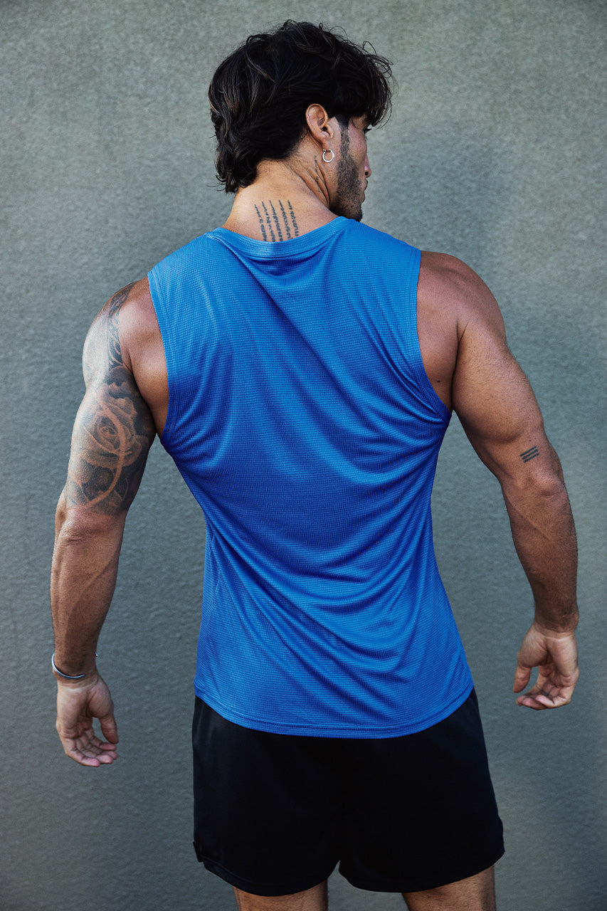 DASH FITTED TANK TOP - ROYAL BLUE - DASHFITTEDTANKTOP-ROYALBLUExWAYNEDRAWSTRINGSHORTS-BLACK_-06