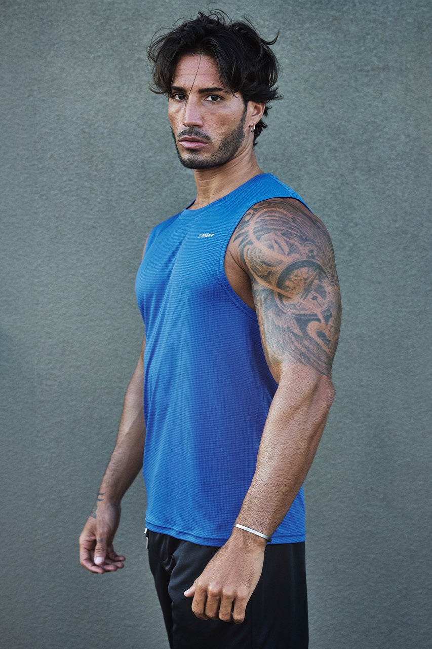 DASH FITTED TANK TOP - ROYAL BLUE - DASHFITTEDTANKTOP-ROYALBLUExWAYNEDRAWSTRINGSHORTS-BLACK_-07