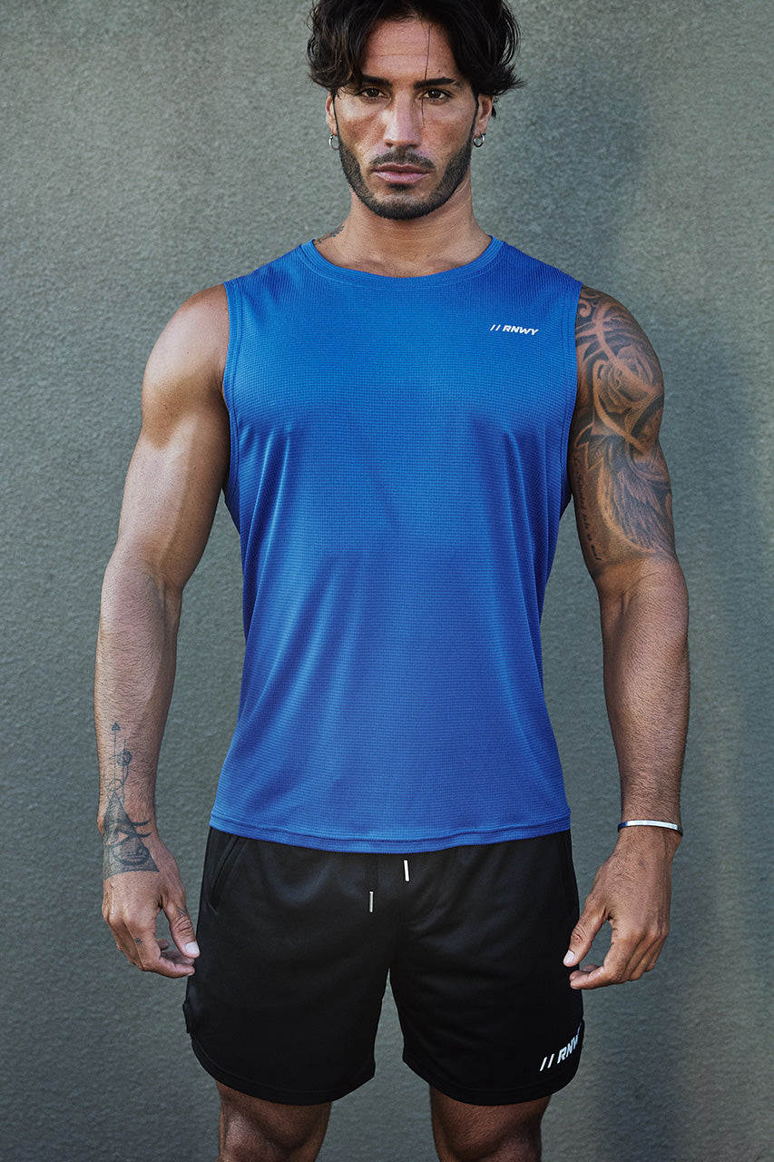 DASH FITTED TANK TOP - ROYAL BLUE - DASHFITTEDTANKTOP-ROYALBLUExWAYNEDRAWSTRINGSHORTS-BLACK_-08