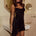 DAWN SCOOP NECK MINI DRESS - BLACK