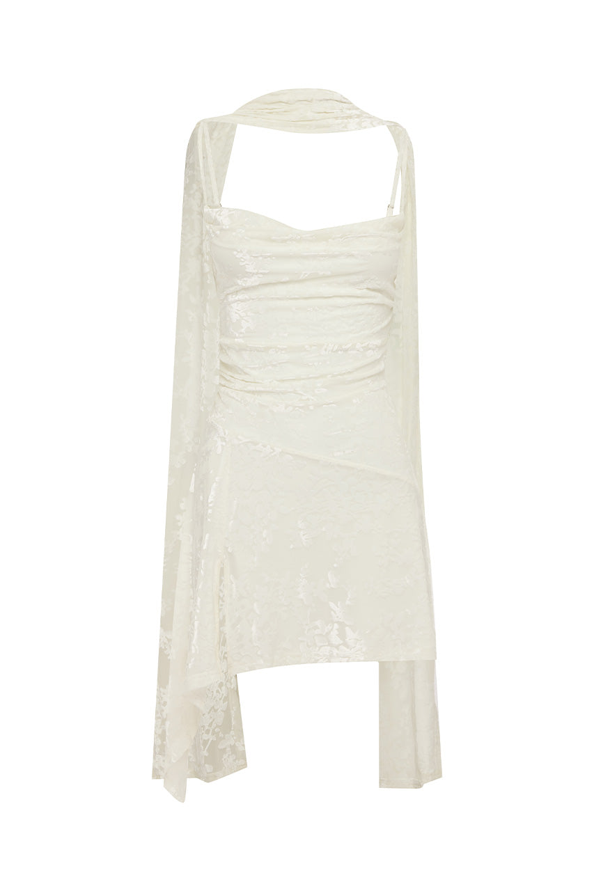 DAWN SCOOP NECK MINI DRESS - WHITE - DAWNSCOOPNECKMINIDRESS-WHITE