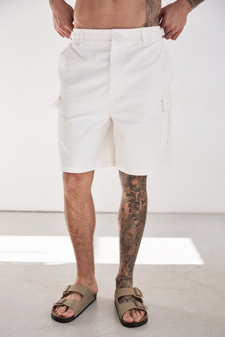 DAX CARGO SHORTS - WHITE - DAXCARGOSHORTS-WHITE-1