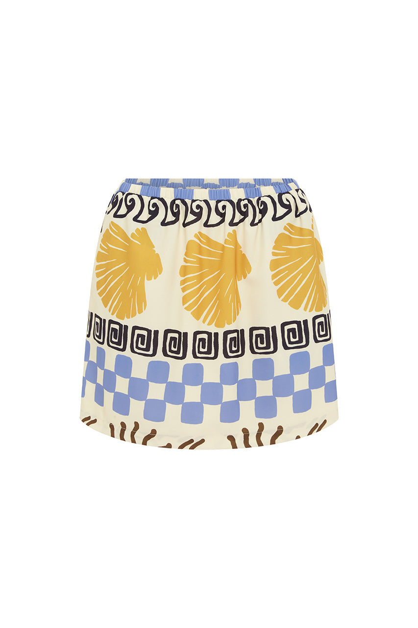 DAZE MINI SKIRT - VORY PRINT - DAZEMINISKIRT