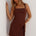 DELIA SQUARE NECK MINI DRESS - CHOCOLATE