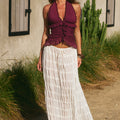 SUSANNA RUFFLE TEXTURED MAXI SKIRT - IVORY