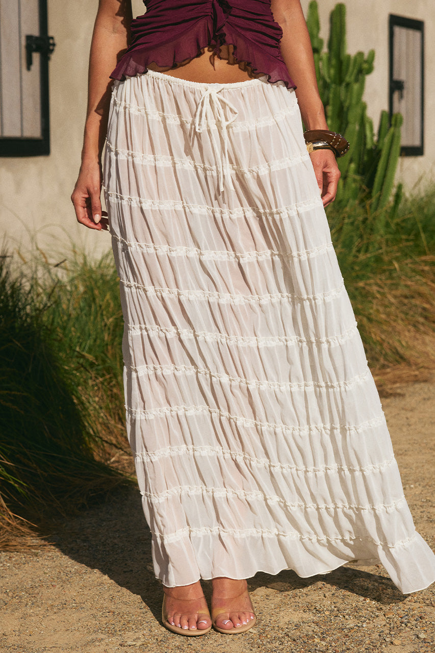 SUSANNA RUFFLE TEXTURED MAXI SKIRT - IVORY - DELLAV-NECKRUFFLETOP-PLUMXSUSANNARUFFLETEXTUREDMAXISKIRT-IVORY-4