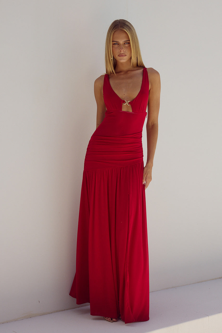 DENVER MAXI DRESS - CHERRY XXL - DENVERMAXIDRESSCHERRY