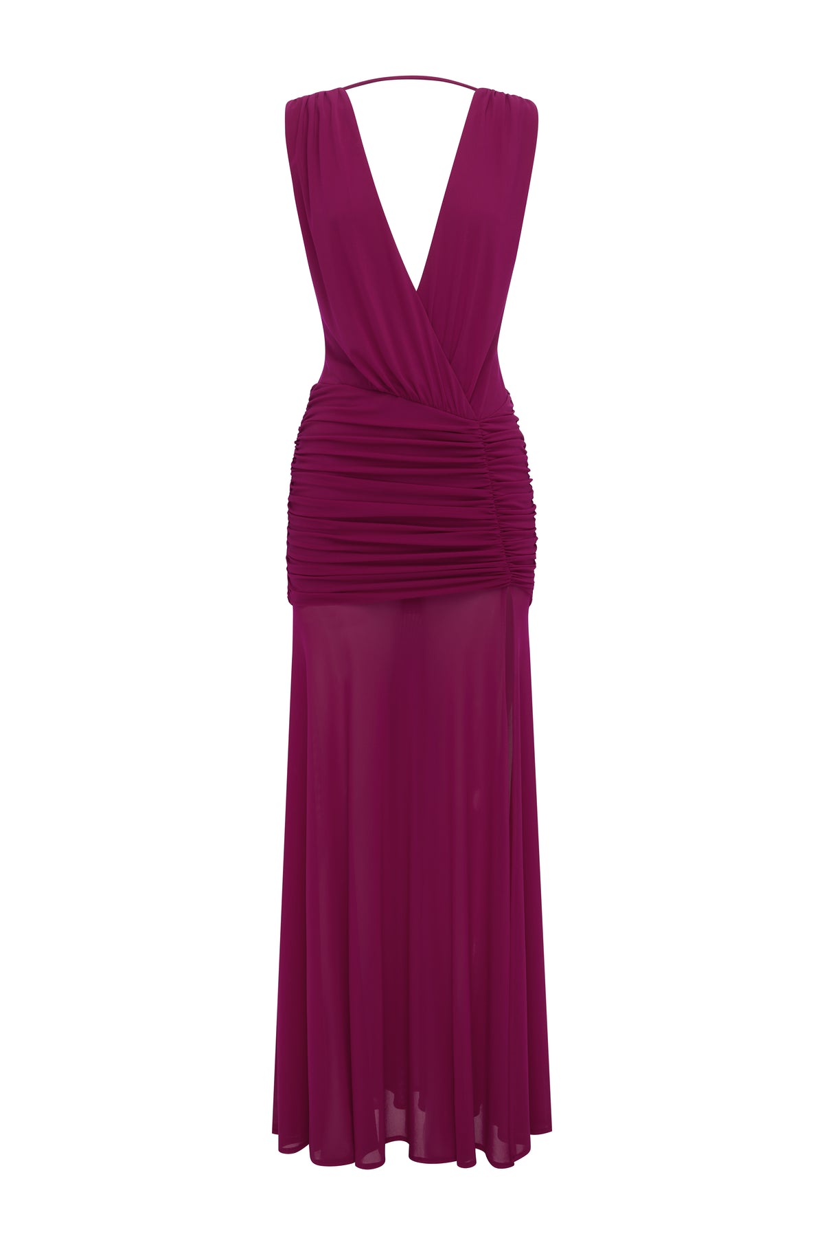 DESERAE LOW PLUNGE MAXI DRESS - FUCHSIA - DESERAELOWPLUNGEMAXIDRESS
