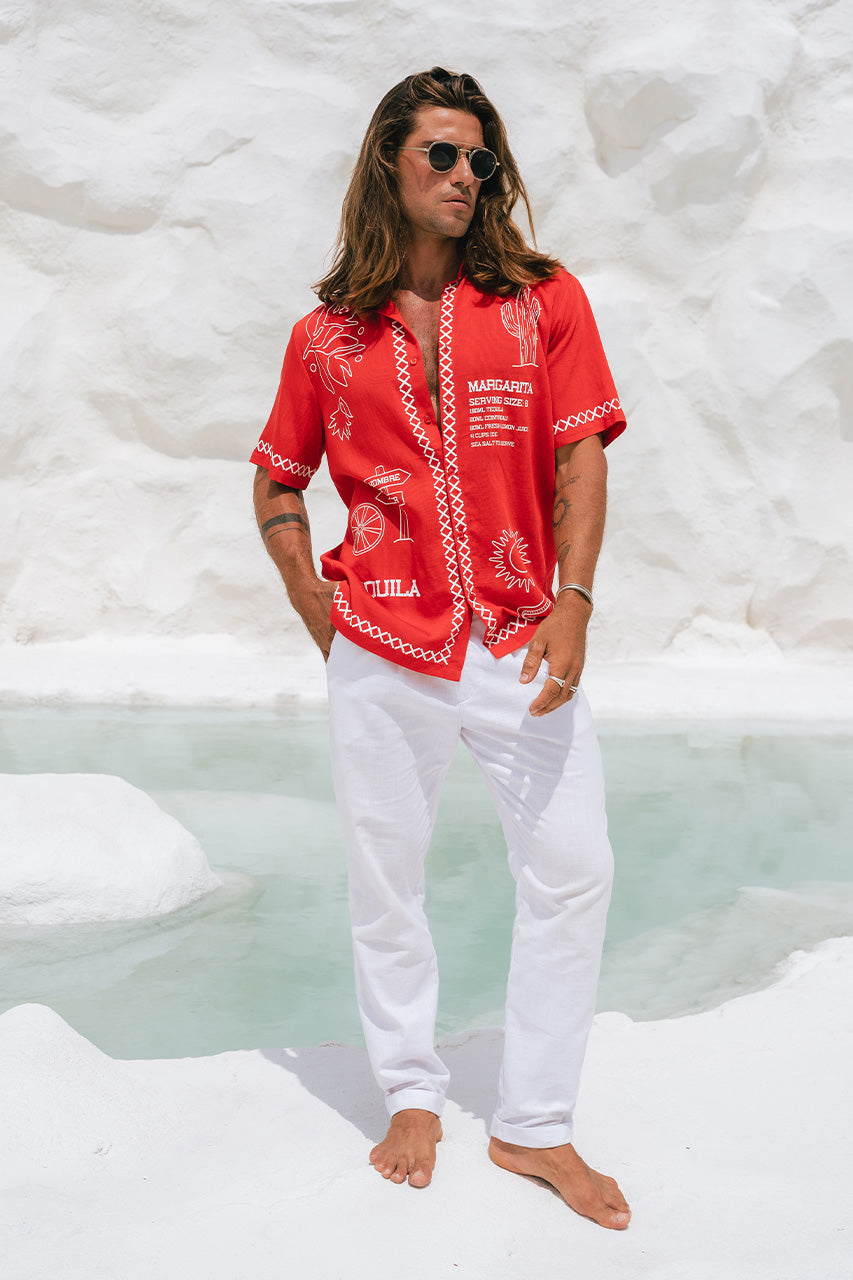 DIEGO SHORT SLEEVE SHIRT - RED - DIEGOSHORTRED_10