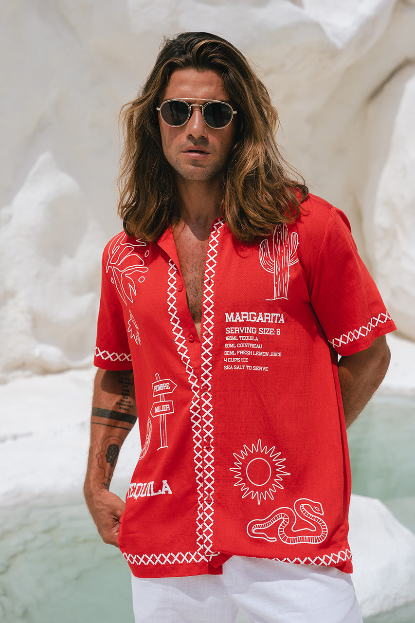 DIEGO SHORT SLEEVE SHIRT - RED - DIEGOSHORTRED_6