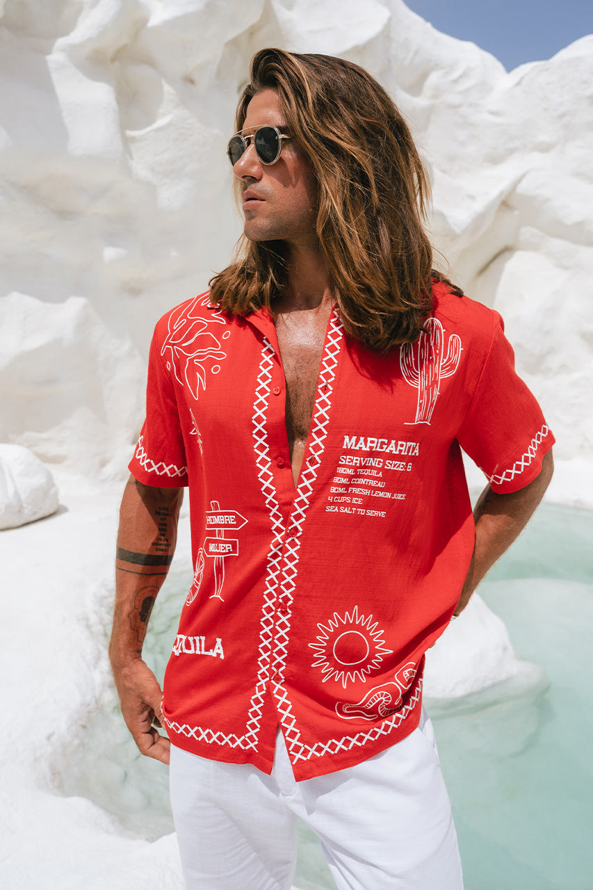 DIEGO SHORT SLEEVE SHIRT - RED - DIEGOSHORTRED_7
