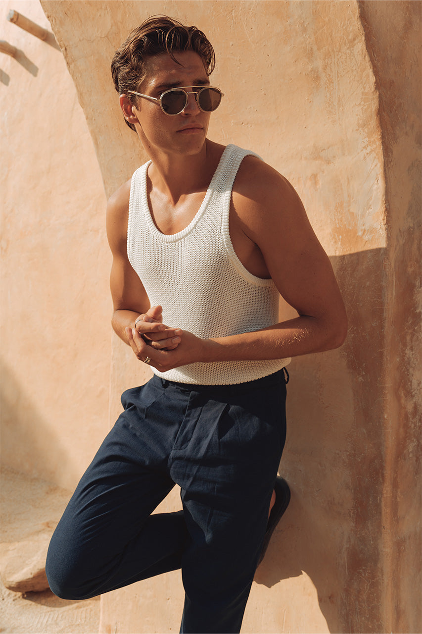 DIMITRI KNIT TOP - WHITE - DIMITRIKNITTOPWHITE