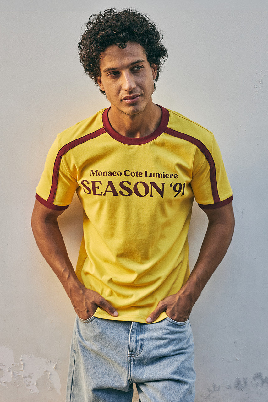 DINO SHORT SLEEVE T-SHIRT - YELLOW/WINE - DINOSHORTSLEEVET-SHIRT-YELLOWWINE