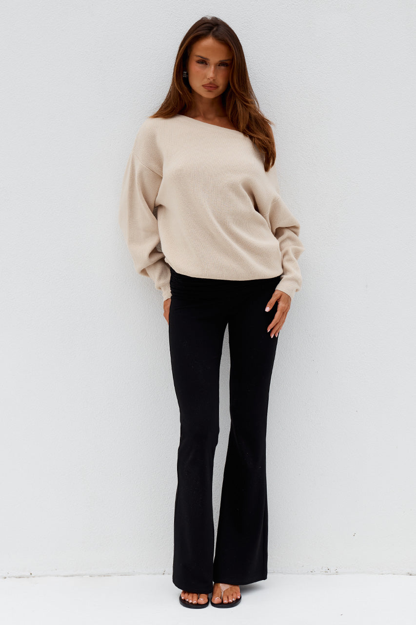 DIONNE OFF SHOULDER KNIT SWEATER - BISCUIT - DIONNEOFFSHOULDERKNITSWEATER-BISCUIT-13