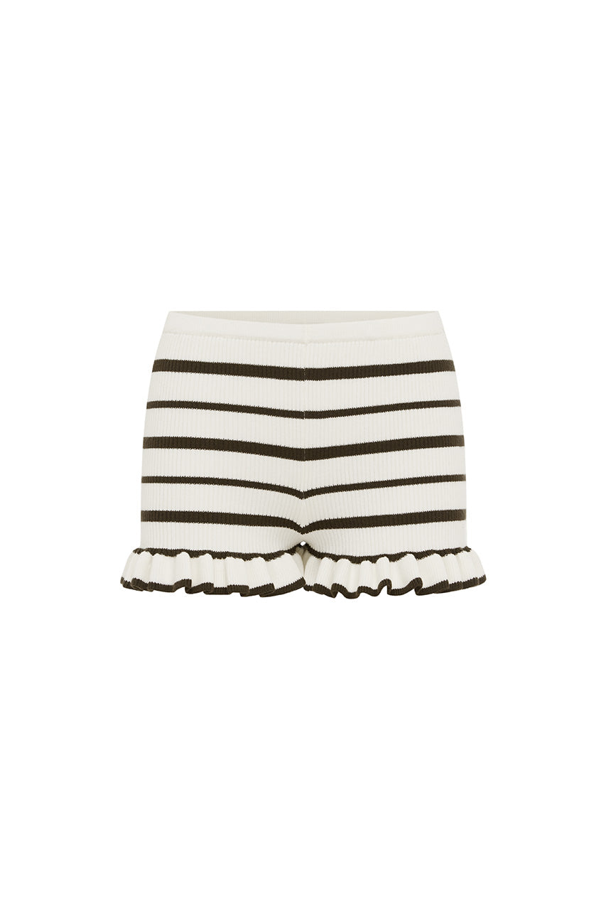 DONNA KNIT HOT SHORT - CREAM/CHOCOLATE - DONNAKNITHOTSHORT-CREAM_CHOCOLATE