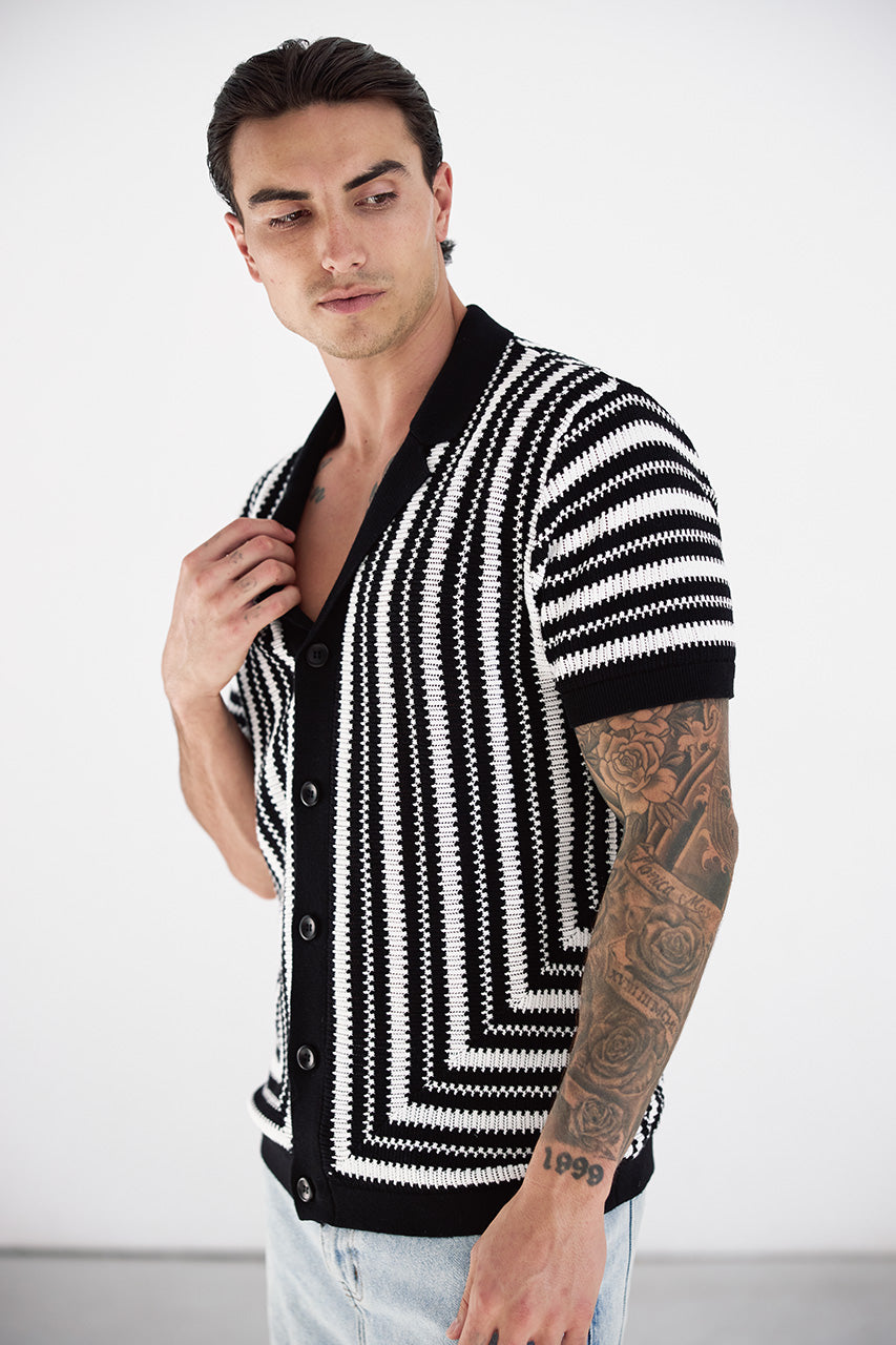 DORIAN SHORT SLEEVE SHIRT - BLACK/WHITE - DORIANSHORTSLEEVESHIRT-BLACKWHIT-5