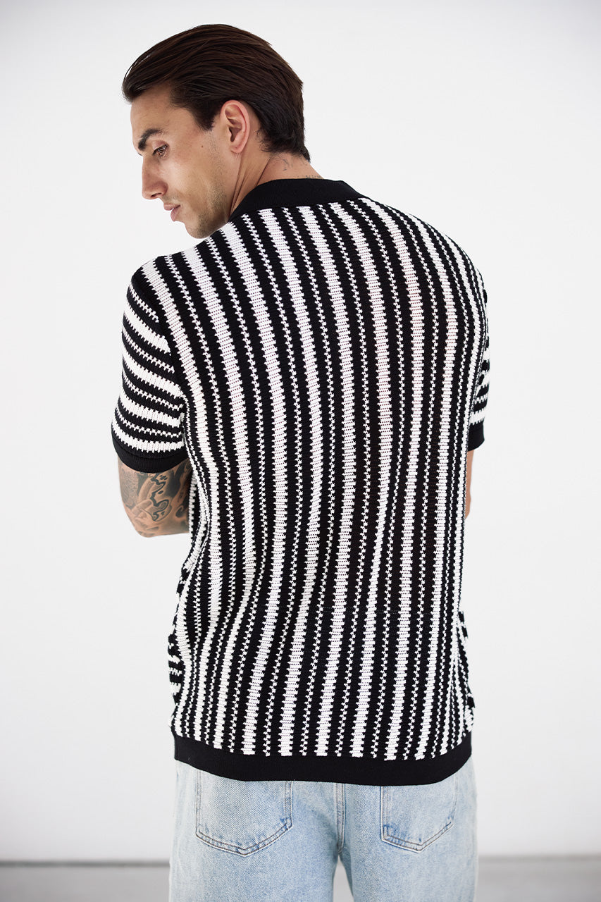 DORIAN SHORT SLEEVE SHIRT - BLACK/WHITE - DORIANSHORTSLEEVESHIRT-BLACKWHIT-6