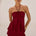 DREA HALTER RUCHED BUST TOP - DEEP RED