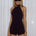 DUNE STRUCTURED HIGH NECK PLAYSUIT - BLACK