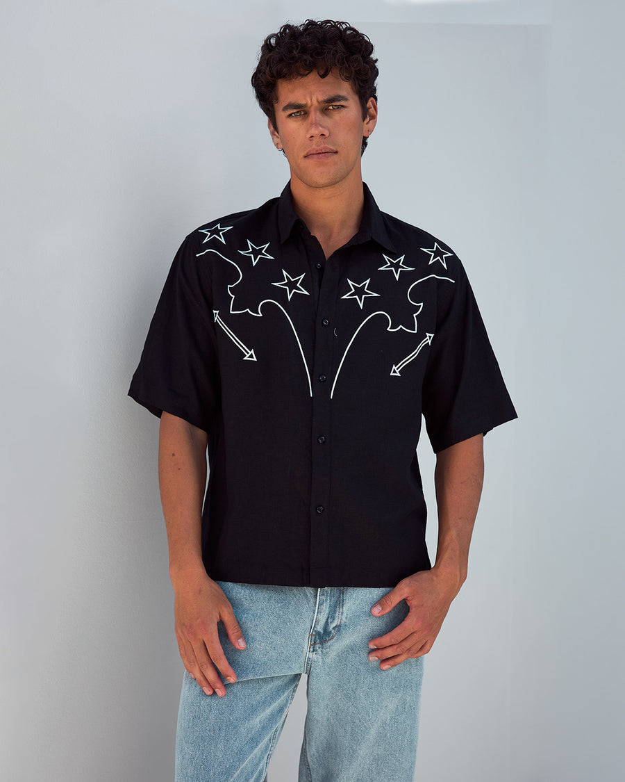 DUTTON SHORT SLEEVE SHIRT - BLACK - DUTTONSHORTSLEEVESHIRT-BLACK-4