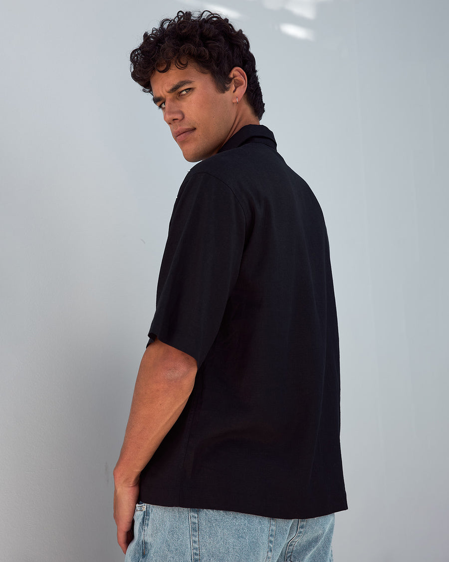 DUTTON SHORT SLEEVE SHIRT - BLACK - DUTTONSHORTSLEEVESHIRT-BLACK-7