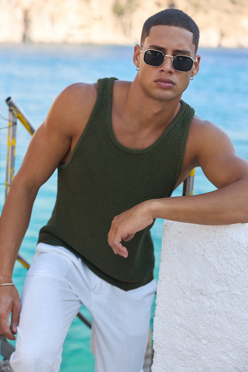 DIMITRI SINGLET - KHAKI - DimitriSinglet-KhakixOscarPant-White