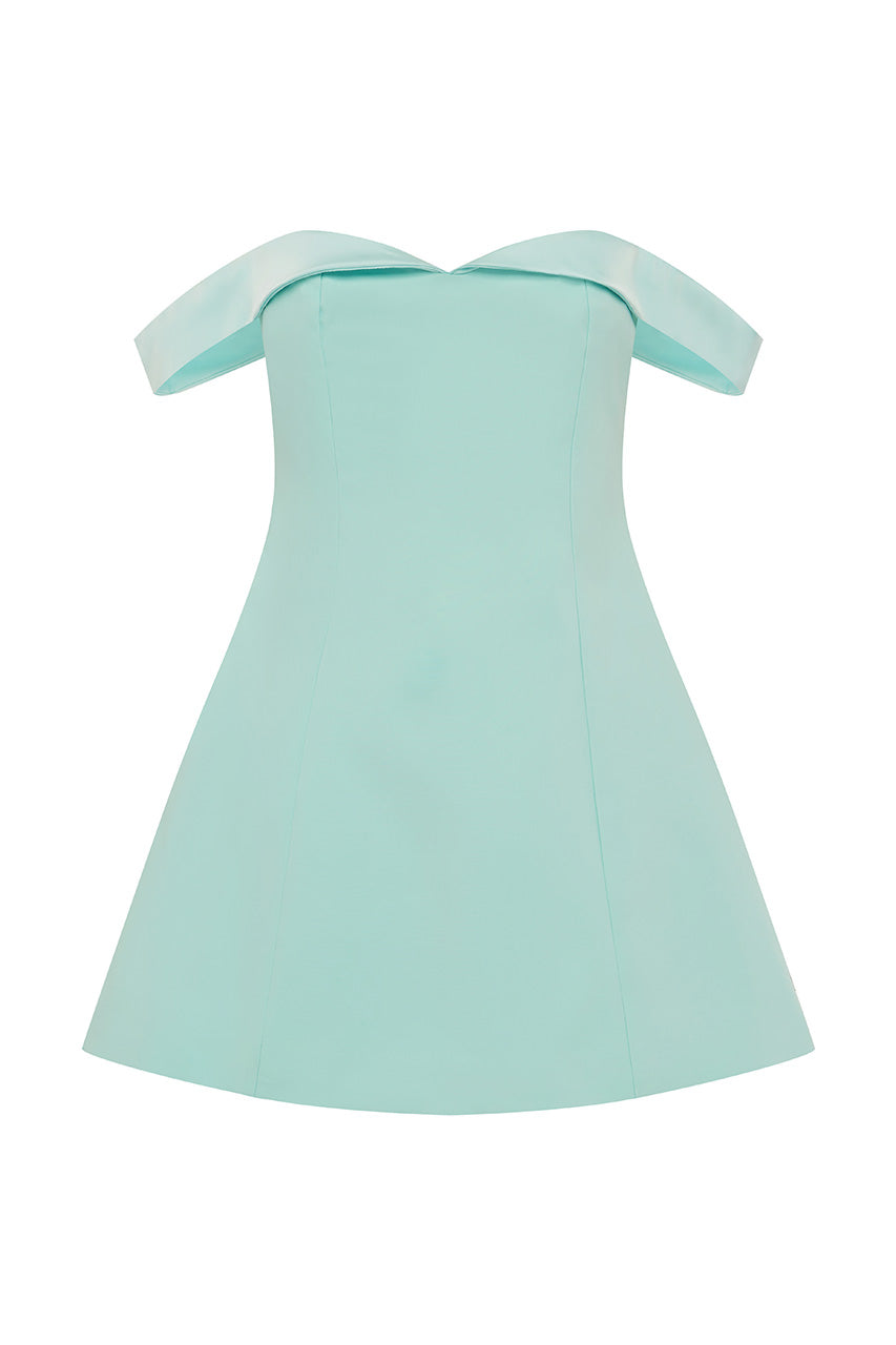 EBONY MINI DRESS - AQUA - EBONYMINIDRESSAQUA