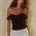 EBONY OFF SHOULDER BUSTIER - BLACK