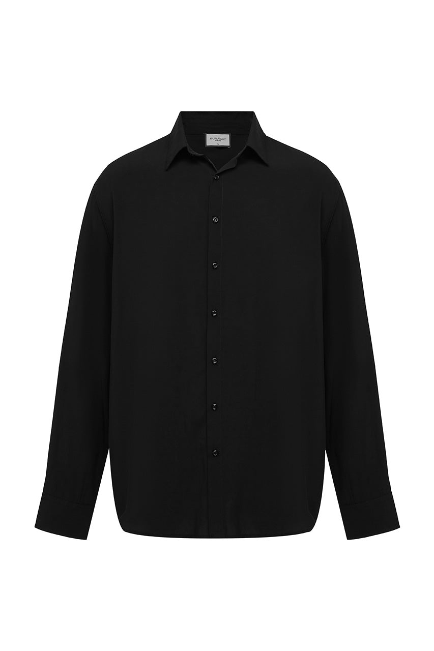 EDDIE LONG SLEEVE SHIRT - BLACK - EDDIELONGSLEEVESHIRTBLACK