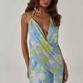EILISH HALTER MINI DRESS - LANA GREEN