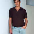 EIRIK THREE QUARTER KNIT TOP - CHOCOLATE