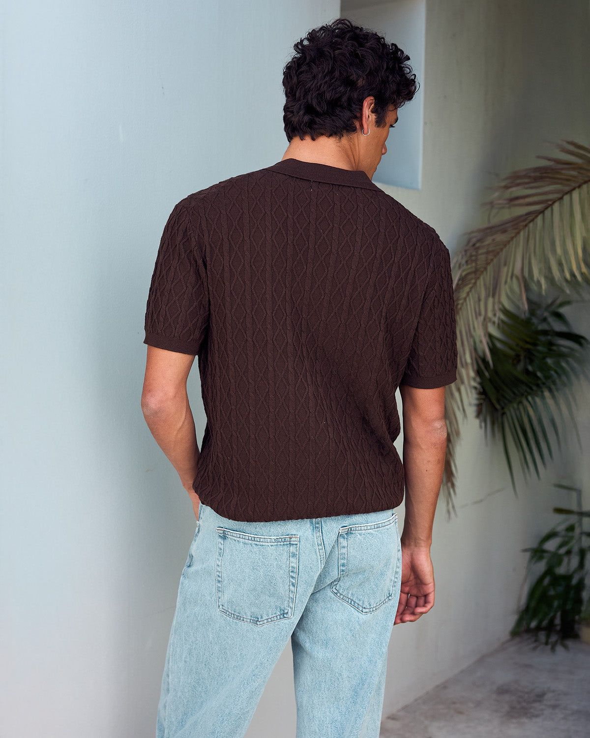EIRIK THREE QUARTER KNIT TOP - CHOCOLATE - EIRIKTHREEQUARTERKNITTOP-CHOC-04