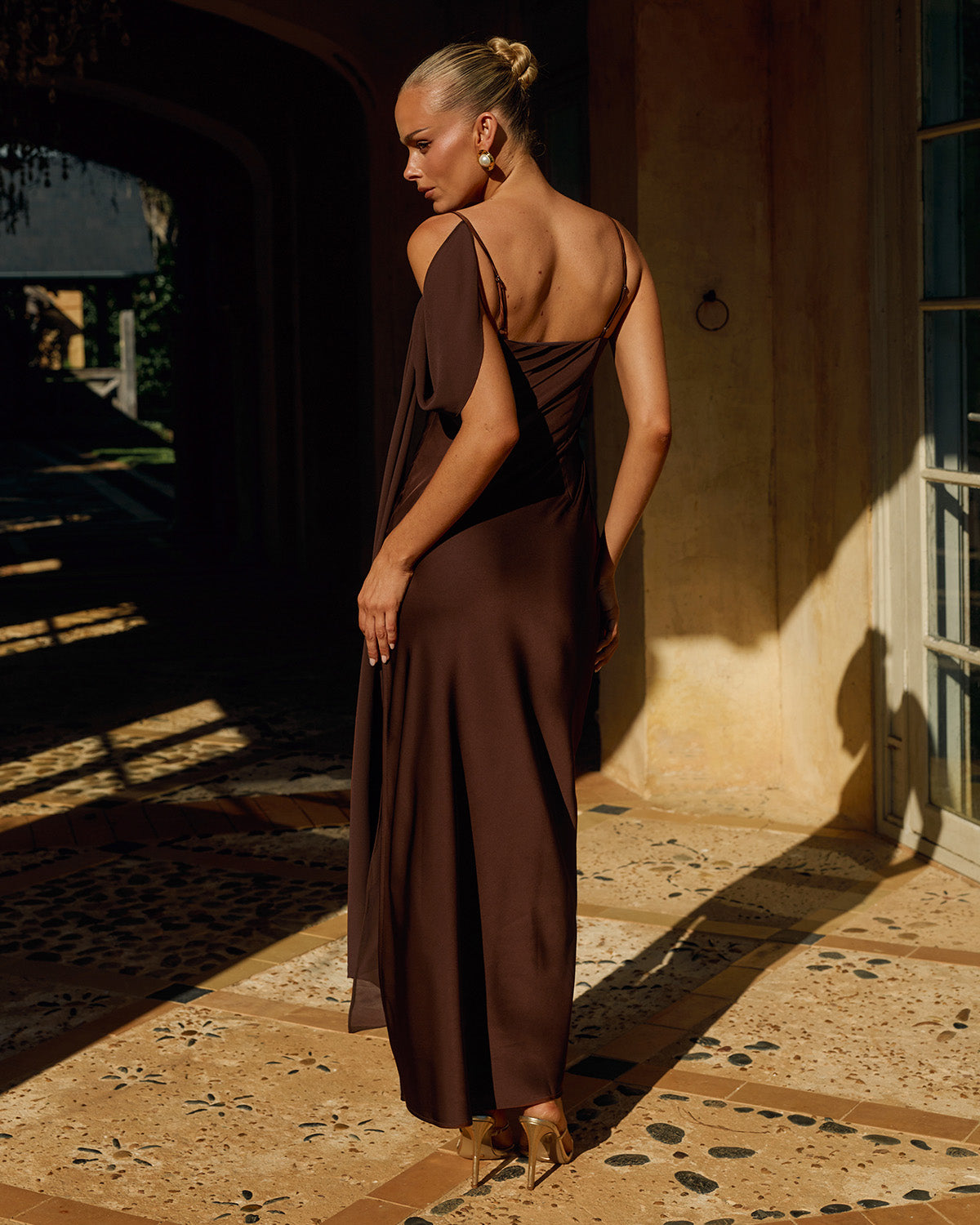 ELARA COWL MAXI DRESS - CHOCOLATE - ELARACOWLMAXIDRESS-CHOC-4