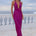 ELENA LOW PLUNGE MAXI DRESS - PLUM