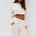 ELERI OVERSIZED LONG SLEEVE CROP TOP - BISCUIT
