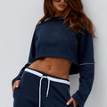 ELERI OVERSIZED LONG SLEEVE CROP TOP - STEEL