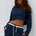 ELERI OVERSIZED LONG SLEEVE CROP TOP - STEEL