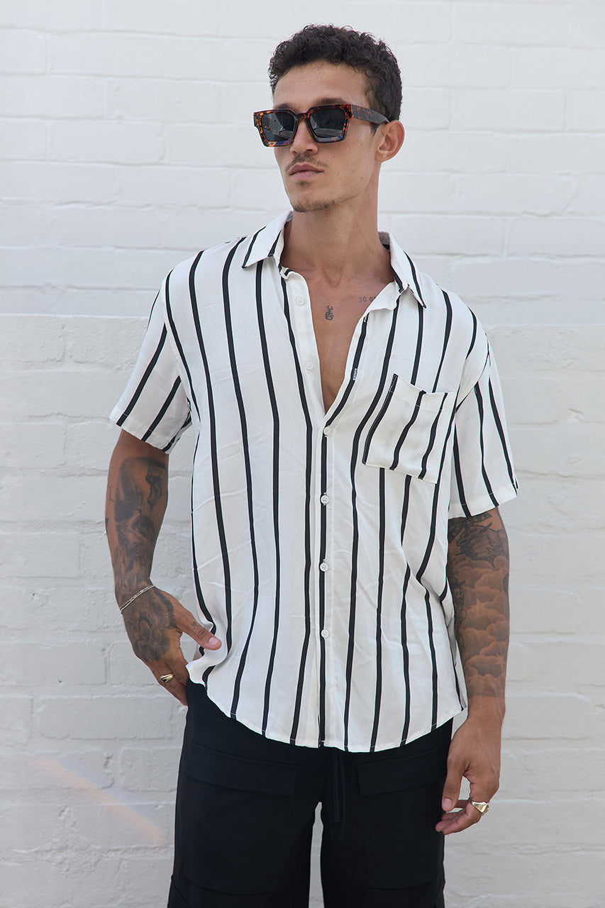 ELIJAH SHIRT - WHITE/BLACK