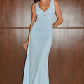 ELIN DRAPED TWIST MIDI DRESS - MIST
