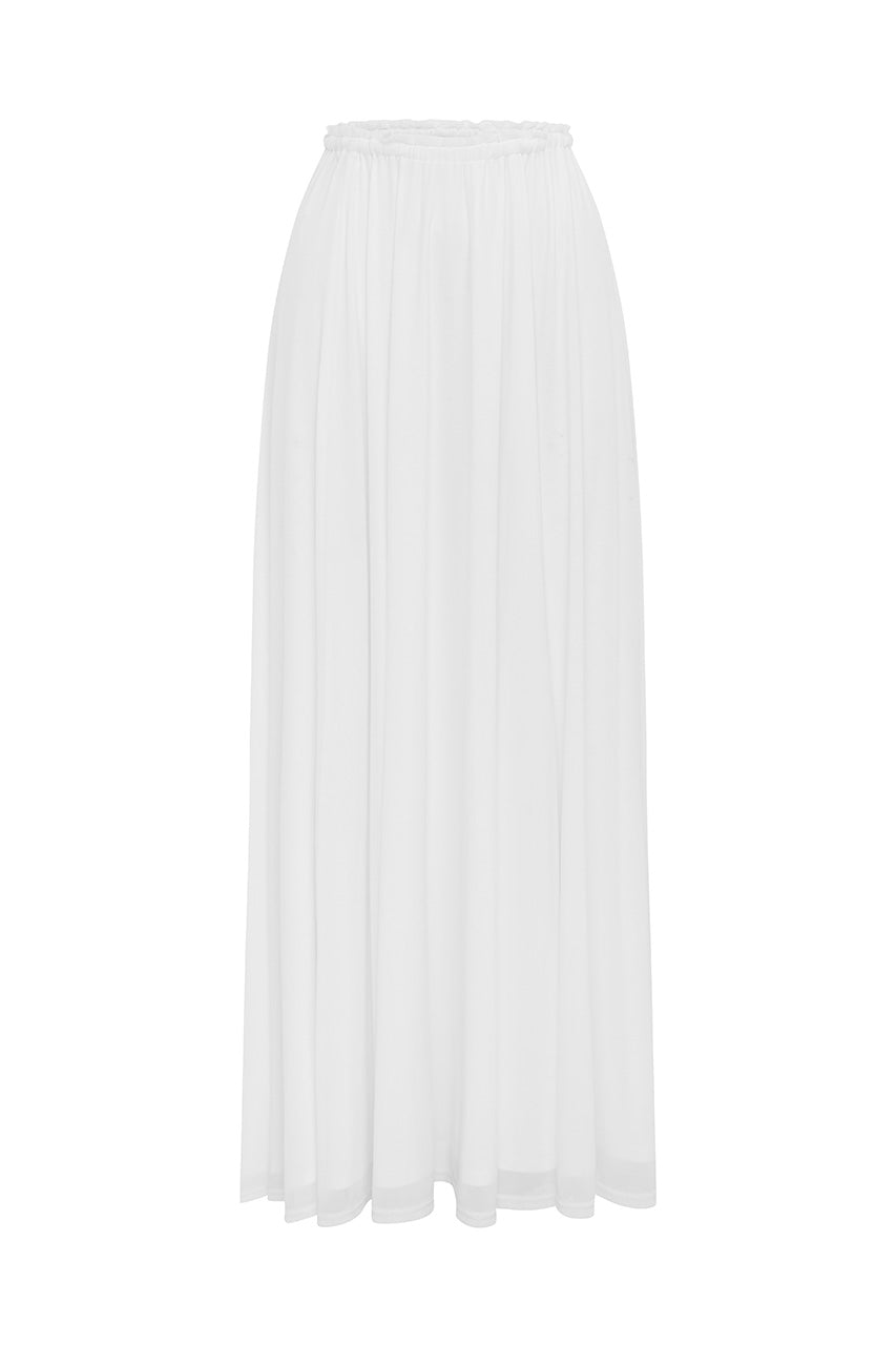 ELIO PLEATED MAXI SKIRT - WHITE - ELIOPLEATEDMAXISKIRT-WHITE