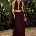 ELIO PLEATED MAXI SKIRT - BITTER CHOCOLATE