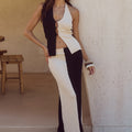 ELITA MAXI SKIRT - BLACK/LATTE