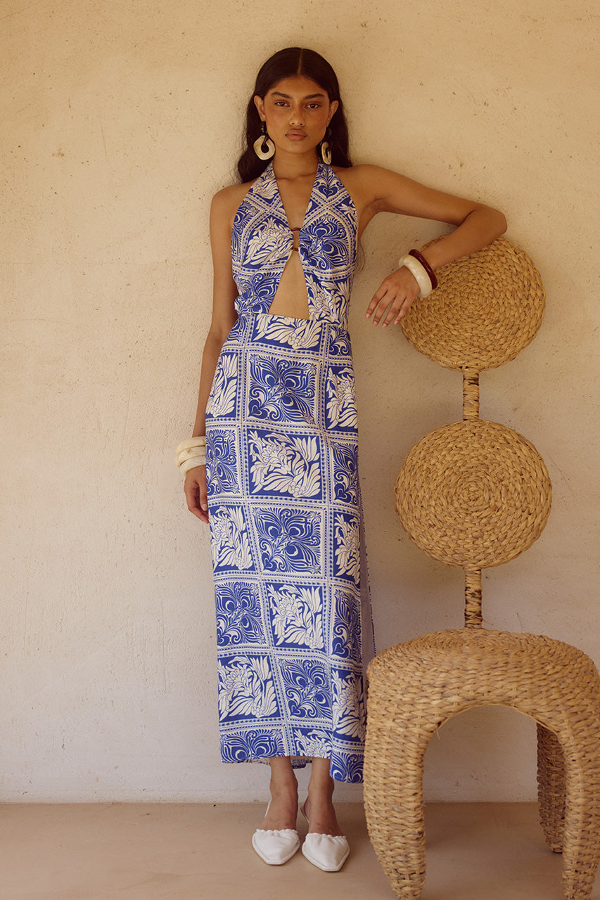 ELKA HALTER MIDI DRESS - HAVANNA NAVY - ELKAHALTERMIDIDRESSHAVANNANAVY_4