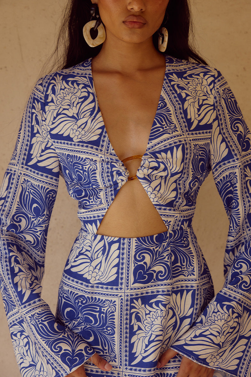ELKA SLEEVED MINI DRESS - HAVANNA NAVY - ELKASLEEVEDMINIDRESSHAVANNANAVY_3